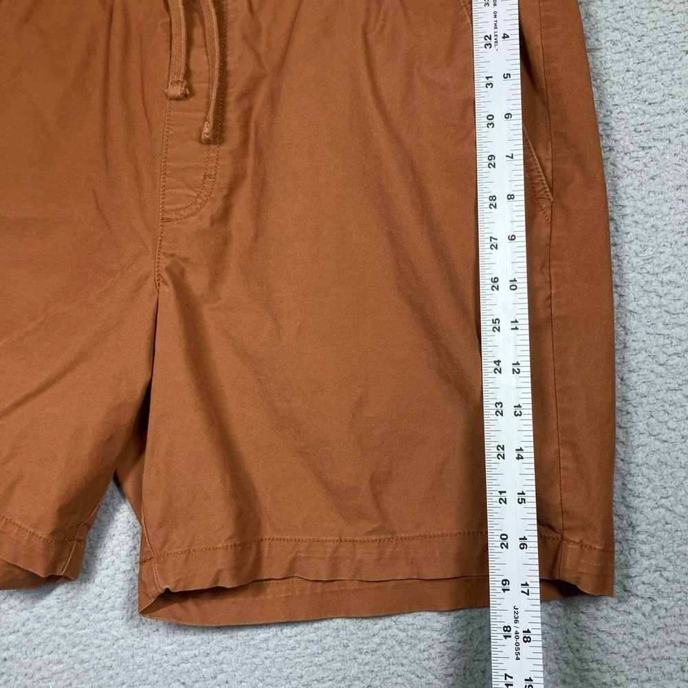 Eddie Bauer Chino Shorts Men XL Rust Orange Drawstring Elastic‎ Waist Stretch
